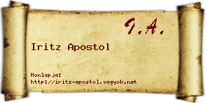 Iritz Apostol névjegykártya